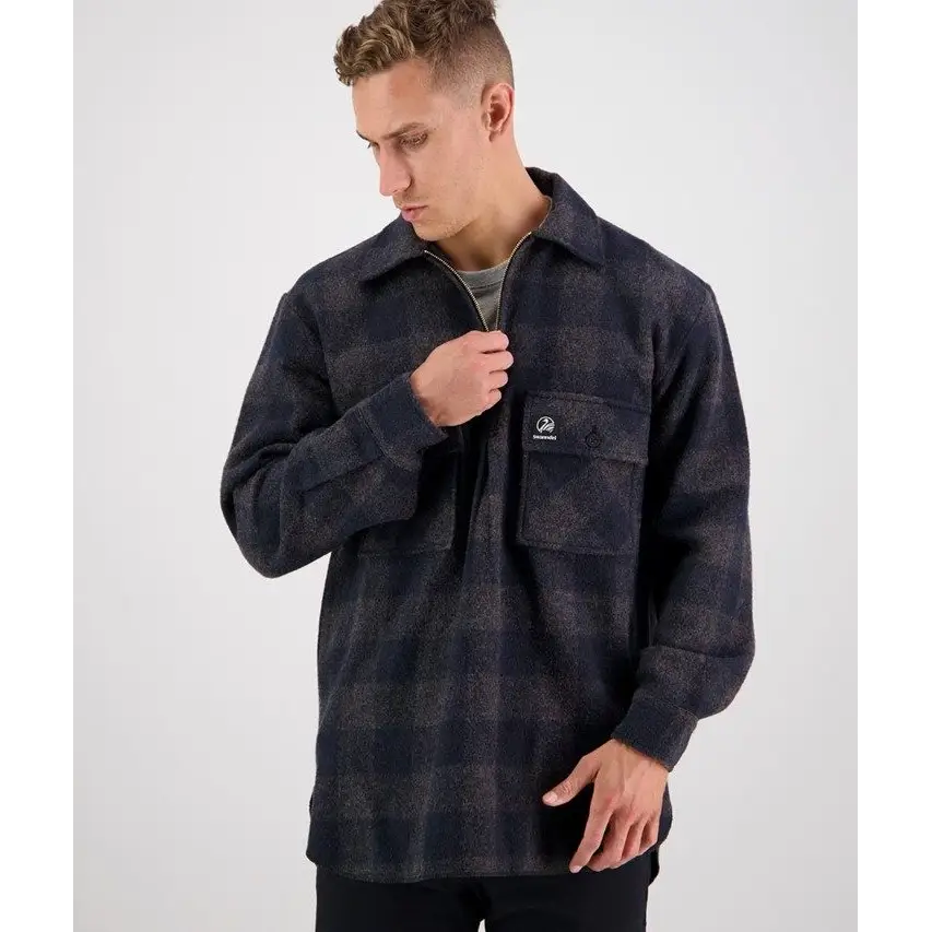 Ranger Wool Zip Front Bushshirt Coal Check