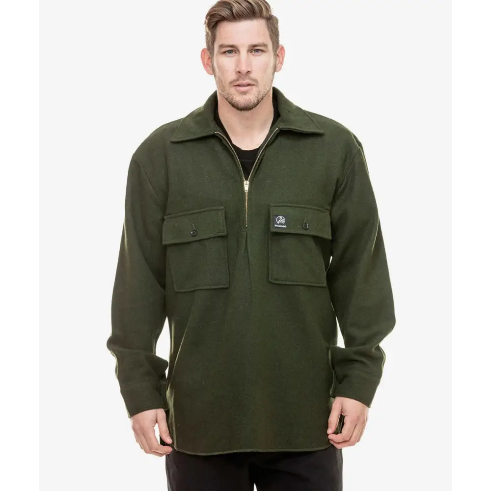 Ranger Wool Zip Front Bushshirt Olive