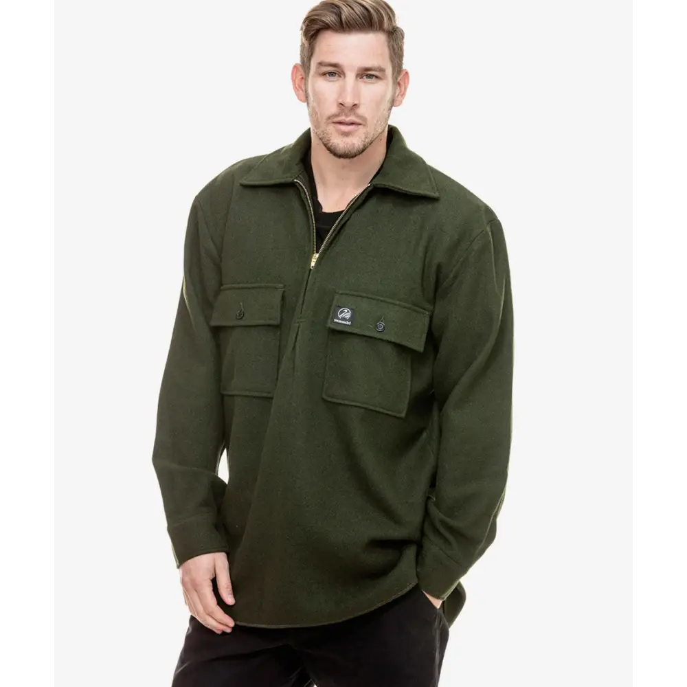 Ranger Wool Zip Front Bushshirt Olive