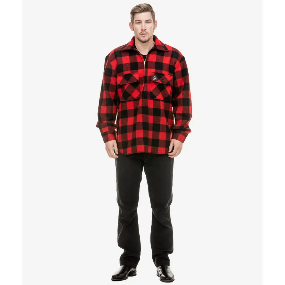 Ranger Wool Zip Front Bushshirt Red Black