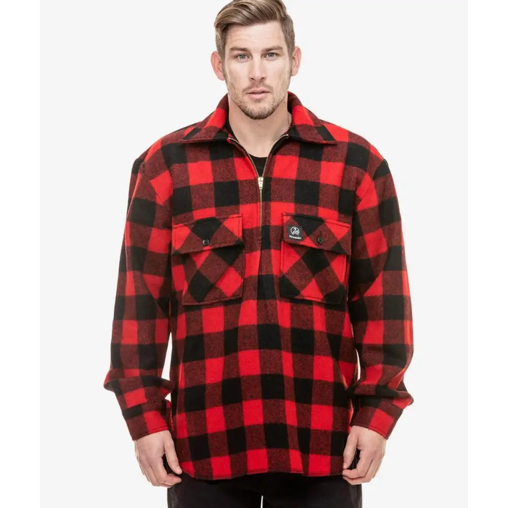 Ranger Wool Zip Front Bushshirt Red Black