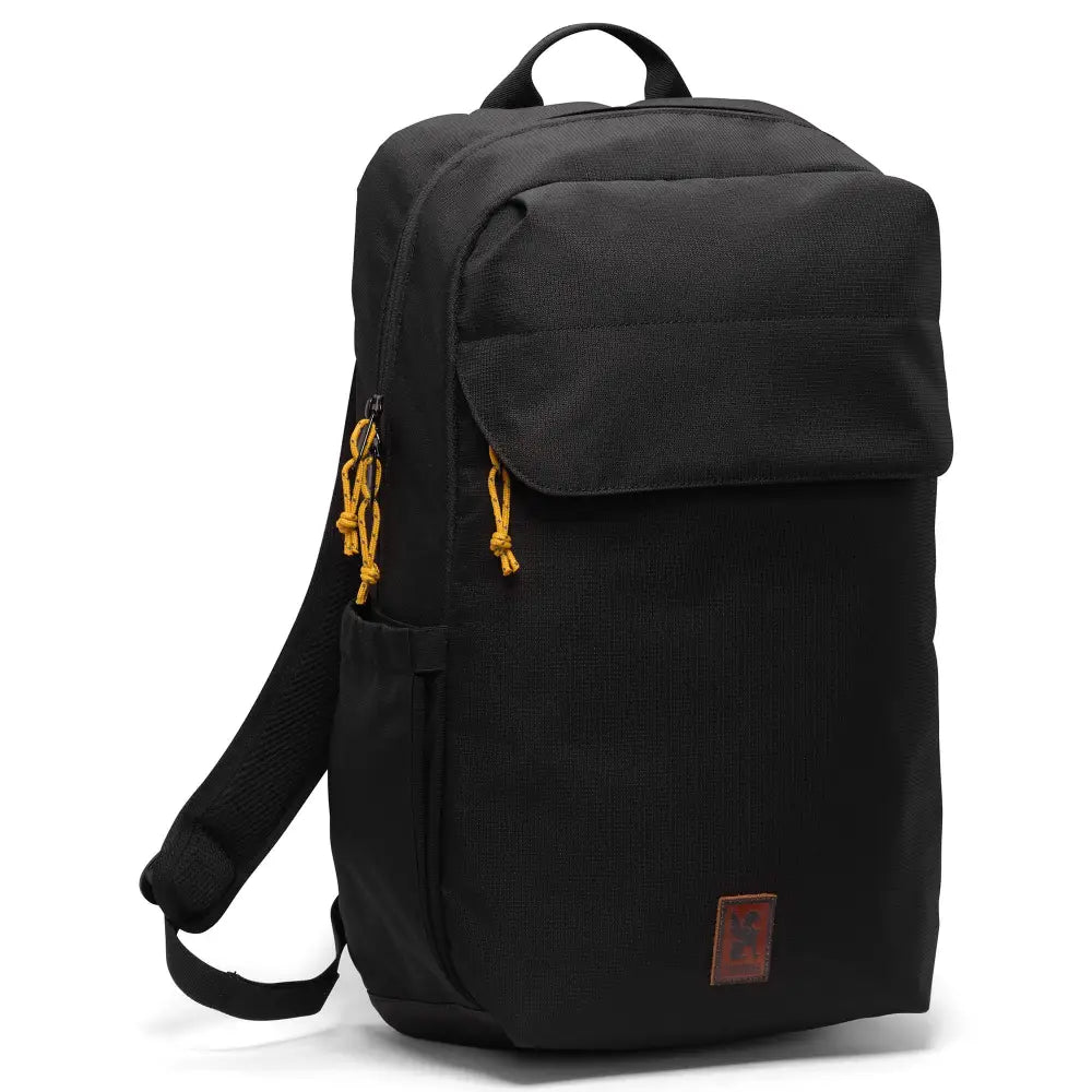 Ruckas Backpack 23L Black. This 23L backpack is all about access. Easily get to your gear through the side or top with its 3/4 length main zipper. Made from recycled materials. Stow the essentials, and be ready for the day.