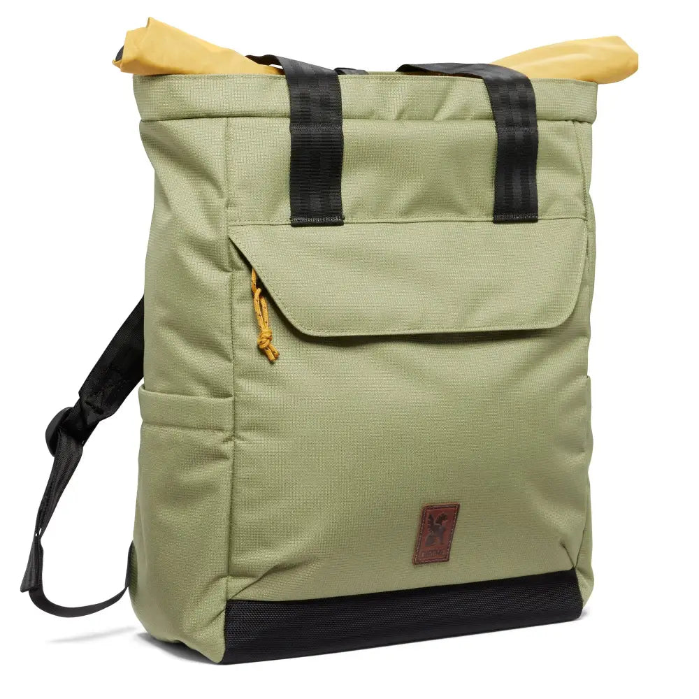 Ruckas Tote Oil Green. It's a tote. A backpack. A shoulder bag. With a padded laptop sleeve and plenty of organization, our most versatile water-resistant 22-27L tote is ready to take on the day.