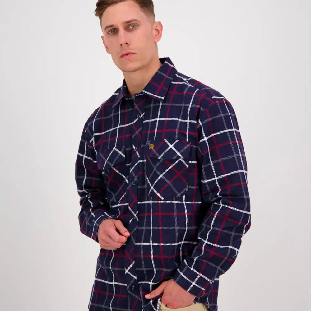 Shirt Egmont Full Twin Pack Navy Oxblood Swanndri