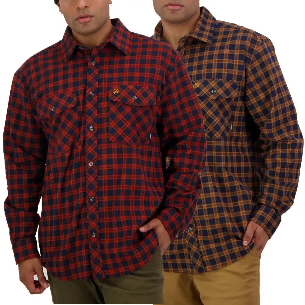 Shirt Egmont Full Twin Pack Red Toffee Lattice Swanndri - CLOTHING