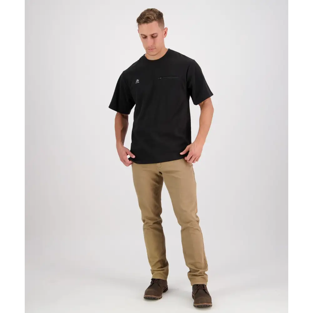 T Shirt Catlins Fleece Black Swanndri