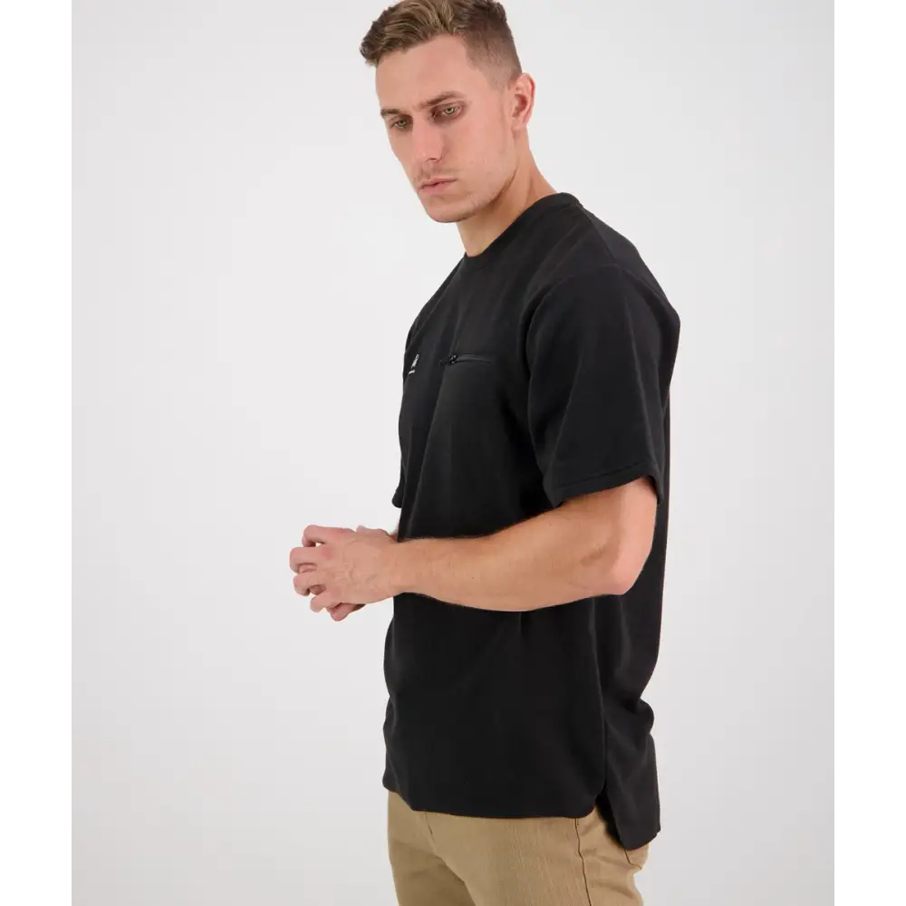 T Shirt Catlins Fleece Black Swanndri