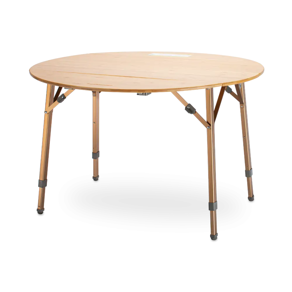 Kitpac Round V2: Portable Bamboo Round Table with Carry Bag