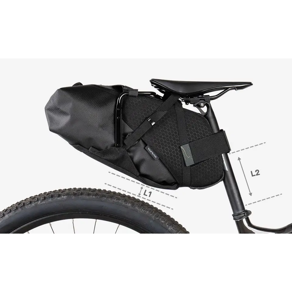 Topeak Backloader X 15L - Topeak Bikepacking Backloader X 15L Black Seatpost mount bag w/ waterproof inner bag