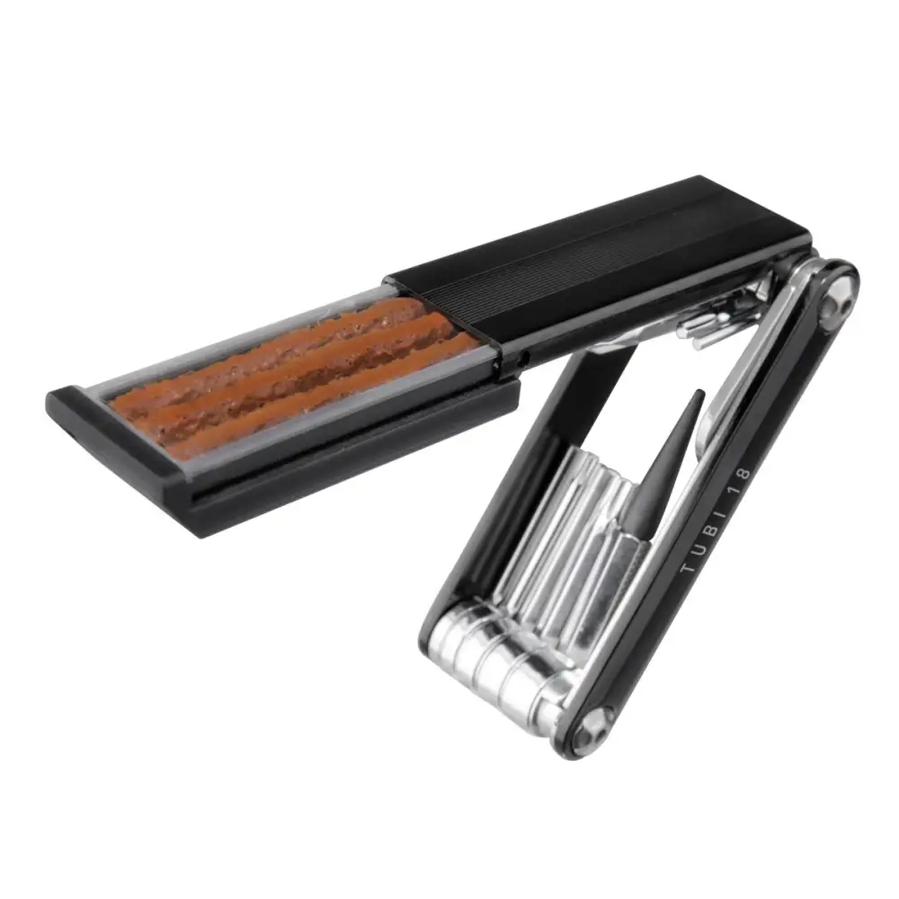 Topeak Multi Tool Tubi - ToolX 18 Functions - Tubi w/ Tubeless Tire Repair 5pcs 3.5mm Plugs w/o Bag Black