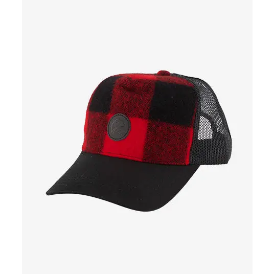 Trucker Cap Red Black - OSFA / RED/BLACK CHECK - CLOTHING