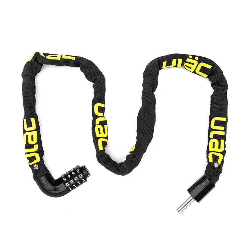 ULAC Steel Kombat Chain 7mm x 100cm - ULAC Lock Steel Kombat Combination Chain Hardened Steel 7mm x 100cm Black/Yellow