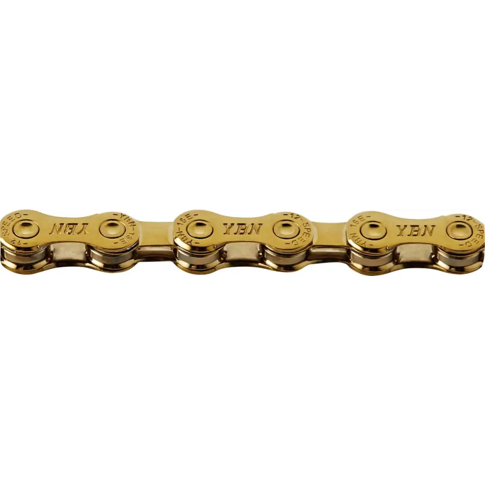 YBN Chain 12 Speed S12 - Ti Gold - YBN Chain 12 Speed S12 - Ti Nitrate DHA Gold 126L w/ QRS12 Link