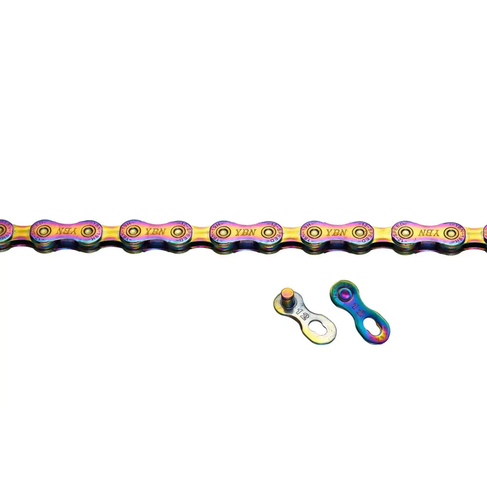 YBN Chain 12 Speed S12 - Ti Multicolour - YBN Chain 12 Speed S12 - Ti Nitrate DHA Oil - Slick 126L w/ QRS12 Link