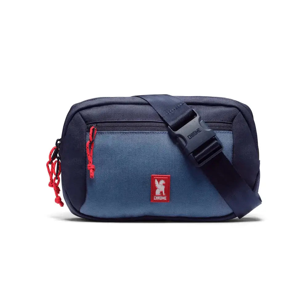 Ziptop Waistpack Navy Tritone. Super useful on-the-go waistpack, aka fanny pack, which doubles as a sling for your phone, keys, wallet and more. Get where you're going in crazy style.